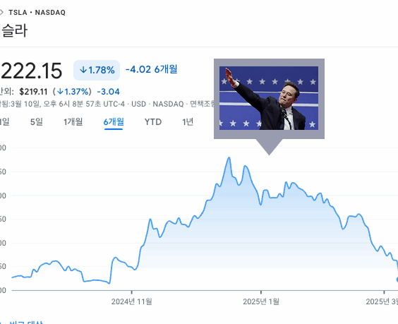 폭락하는 테슬라 주가